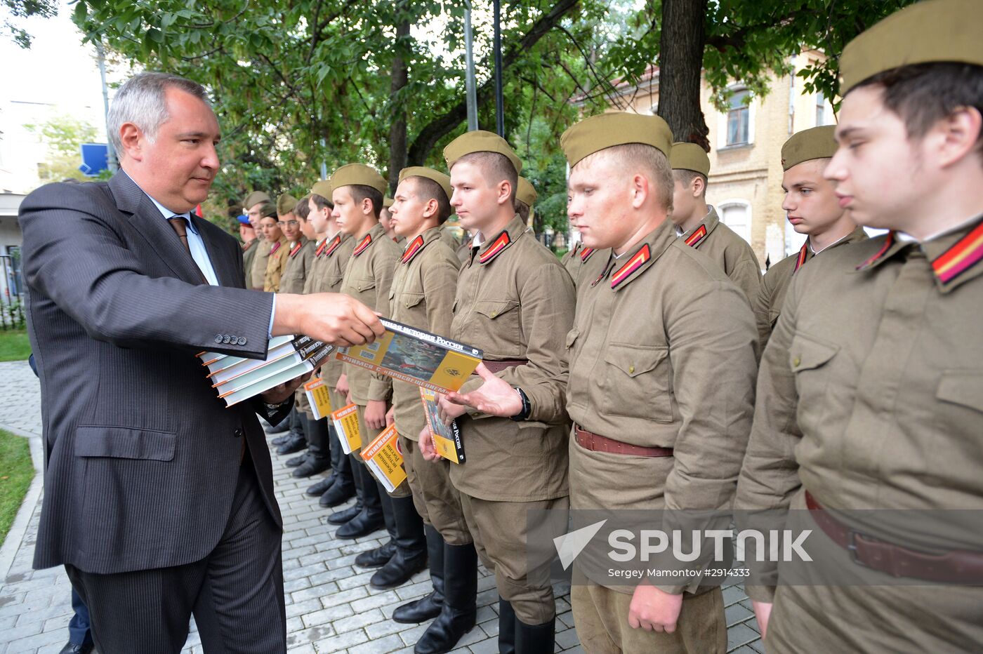 Deputy Prime Minister Dmitry Rogozin attends opening of Russian Military History Society's camp