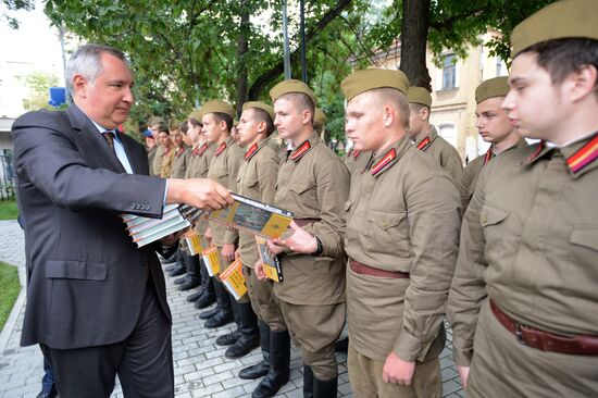 Deputy Prime Minister Dmitry Rogozin attends opening of Russian Military History Society's camp