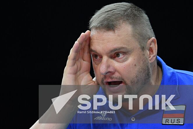 Head coach of Russia's national team Vladimir Alekno during the quarterfinals of the men's volleyball between Canada and Russia at the XXXI Summer Olympics. Location: Brazil, Rio de Janeiro. Author: Ramil Sitdikov/Sputnik. The 2016 Summer Olympics. Volleyball. Men. Canada vs. Russia