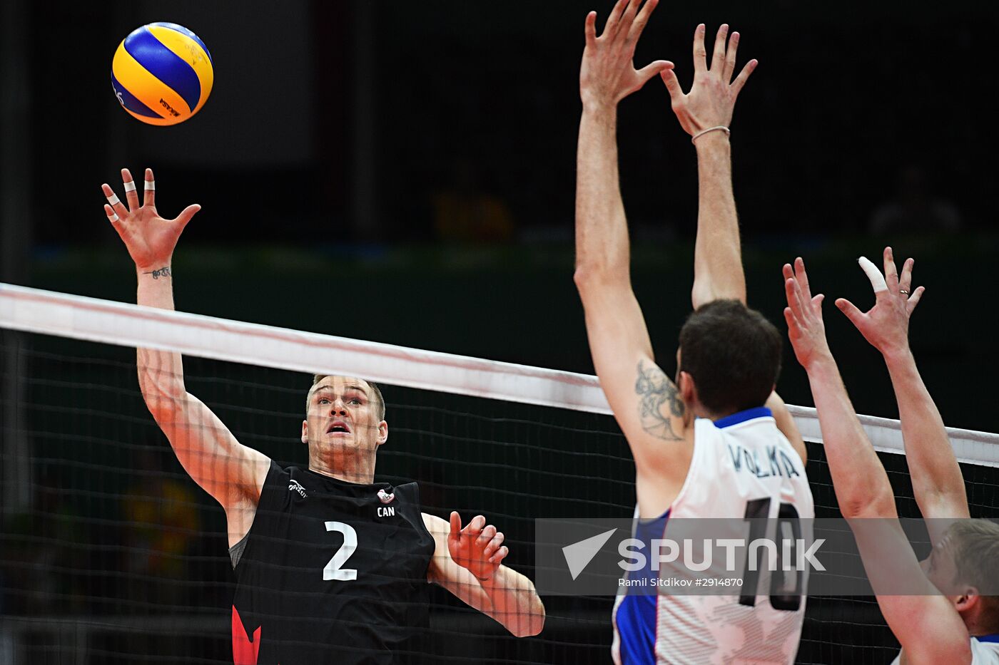 The 2016 Summer Olympics. Volleyball. Men. Canada vs. Russia