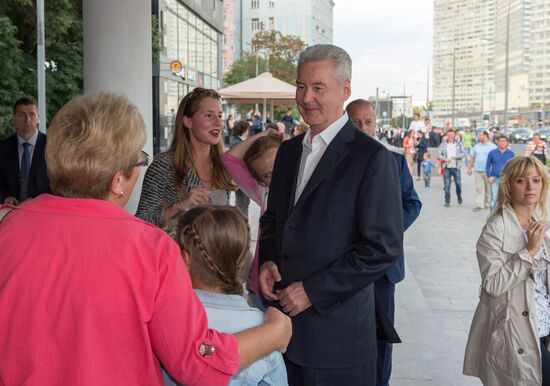 Moscow Mayor Sobyanin inspects the progress of improvement works in Moscow's center