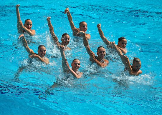 2016 Summer Olympics. Synchronized swimming groups. Technical routine