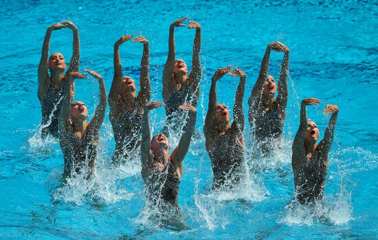 2016 Summer Olympics. Synchronized swimming groups. Technical routine