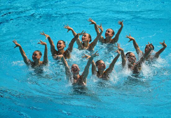 2016 Summer Olympics. Synchronized swimming groups. Technical routine