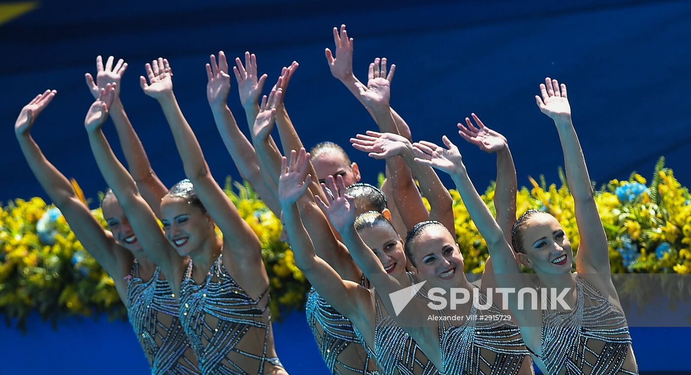 2016 Summer Olympics. Synchronized swimming groups. Technical routine