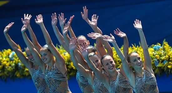 2016 Summer Olympics. Synchronized swimming groups. Technical routine