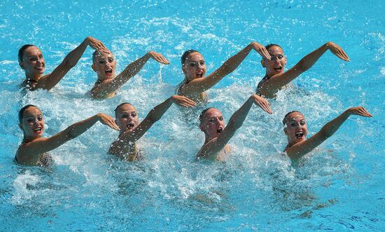 2016 Summer Olympics. Synchronized swimming groups. Technical routine