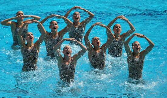 2016 Summer Olympics. Synchronized swimming groups. Technical routine