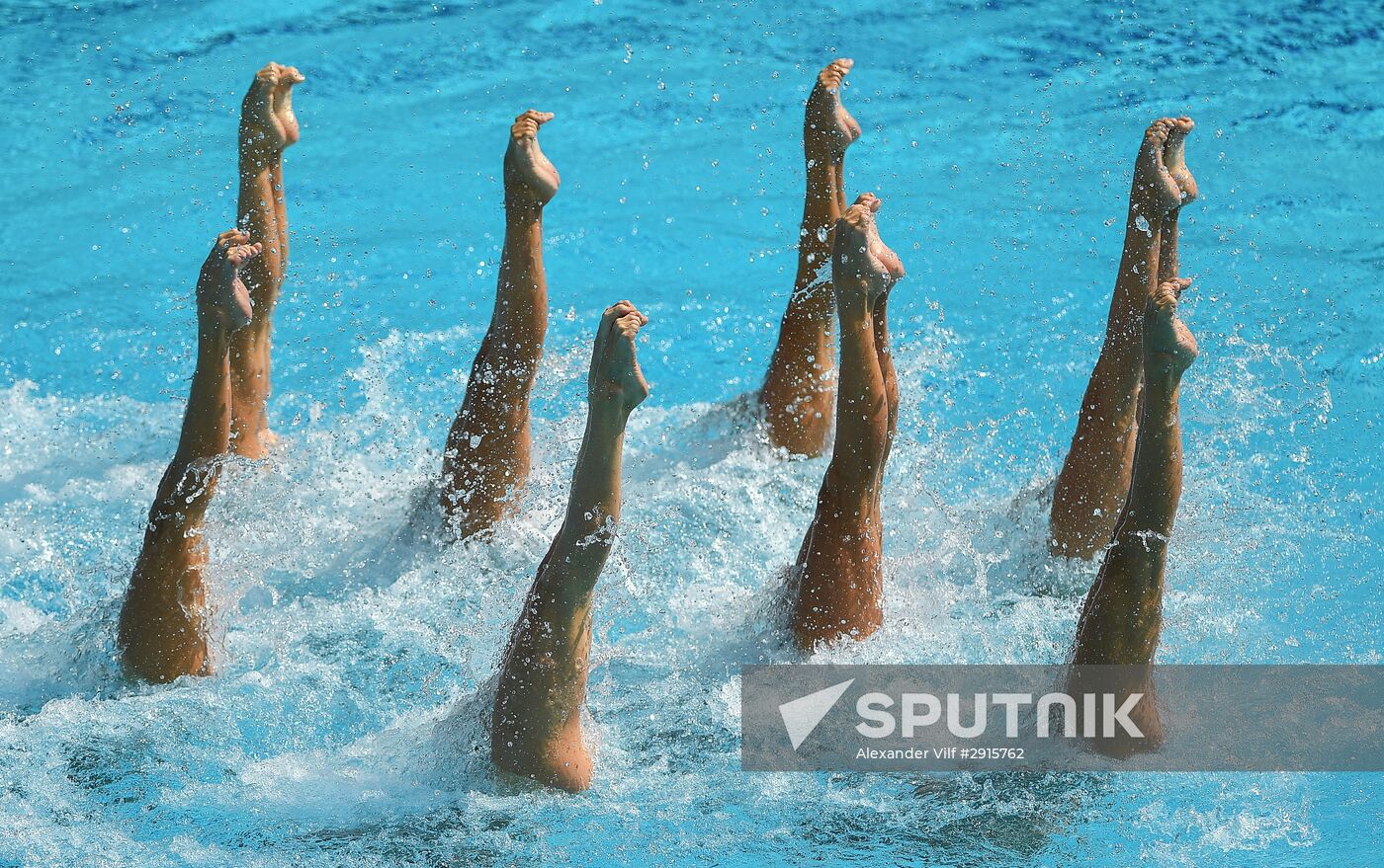 2016 Summer Olympics. Synchronized swimming groups. Technical routine