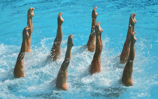 2016 Summer Olympics. Synchronized swimming groups. Technical routine