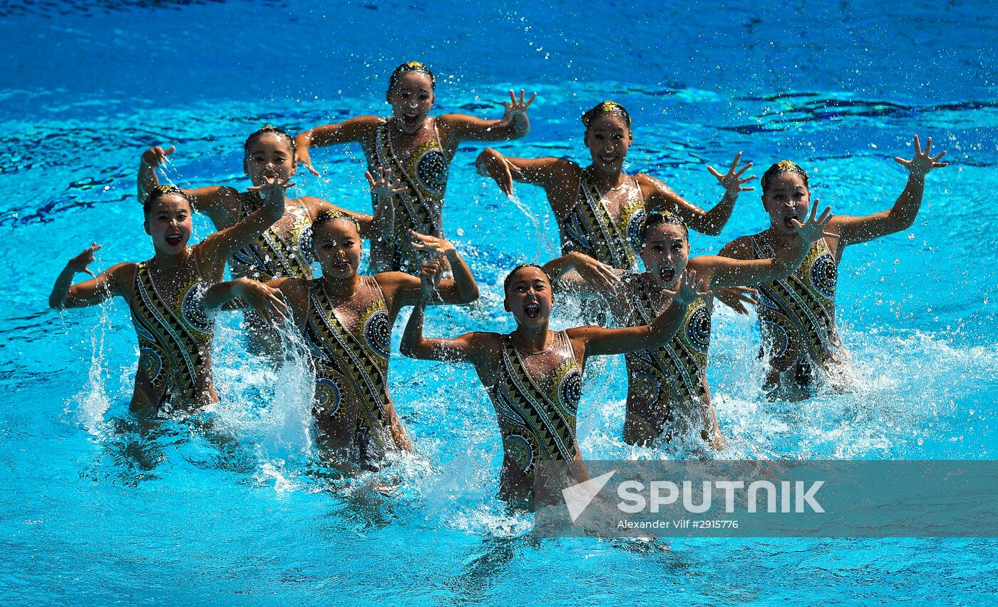 2016 Summer Olympics. Synchronized swimming groups. Technical routine