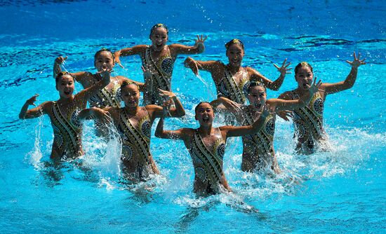 2016 Summer Olympics. Synchronized swimming groups. Technical routine