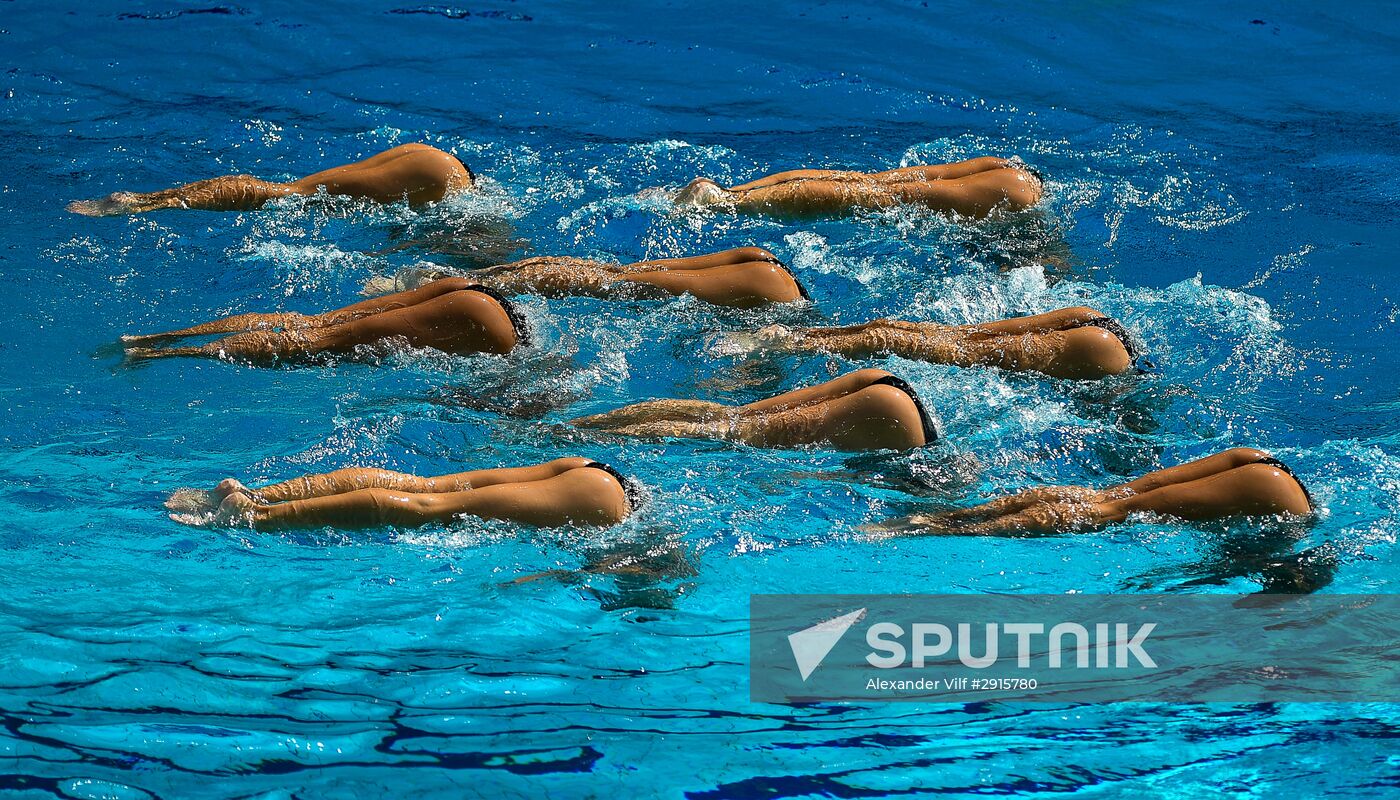 2016 Summer Olympics. Synchronized swimming groups. Technical routine