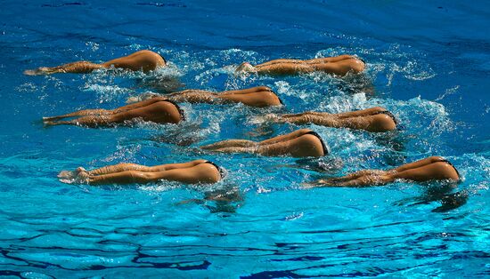 2016 Summer Olympics. Synchronized swimming groups. Technical routine