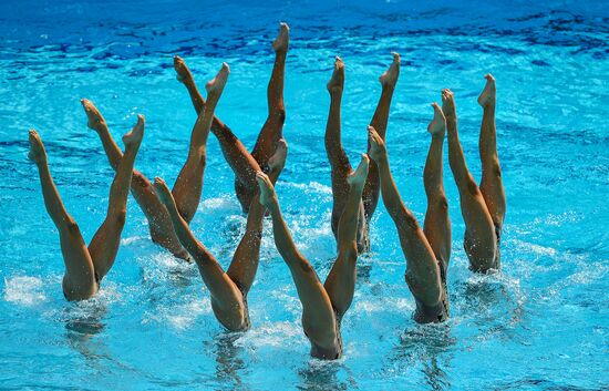 2016 Summer Olympics. Synchronized swimming groups. Technical routine