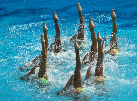 2016 Summer Olympics. Synchronized swimming groups. Technical routine