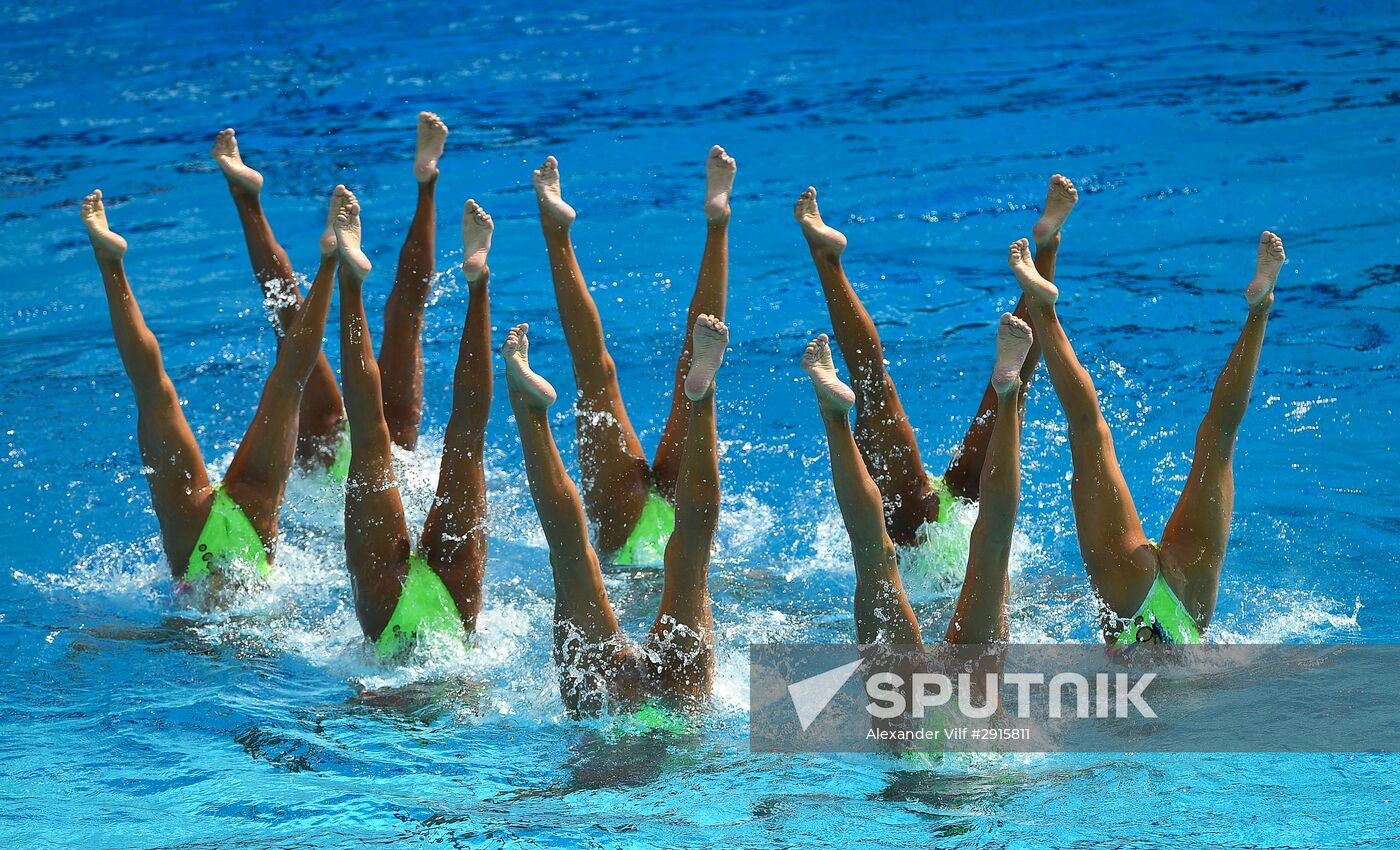 2016 Summer Olympics. Synchronized swimming groups. Technical routine