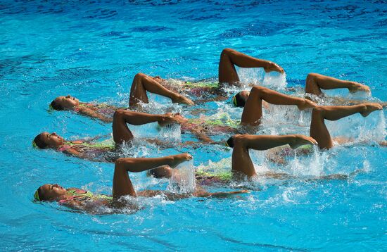 2016 Summer Olympics. Synchronized swimming groups. Technical routine