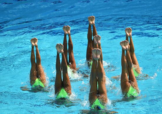2016 Summer Olympics. Synchronized swimming groups. Technical routine