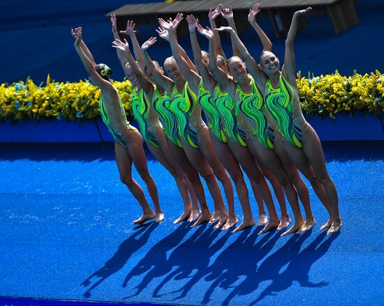 2016 Summer Olympics. Synchronized swimming groups. Technical routine