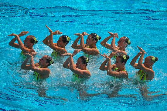 2016 Summer Olympics. Synchronized swimming groups. Technical routine