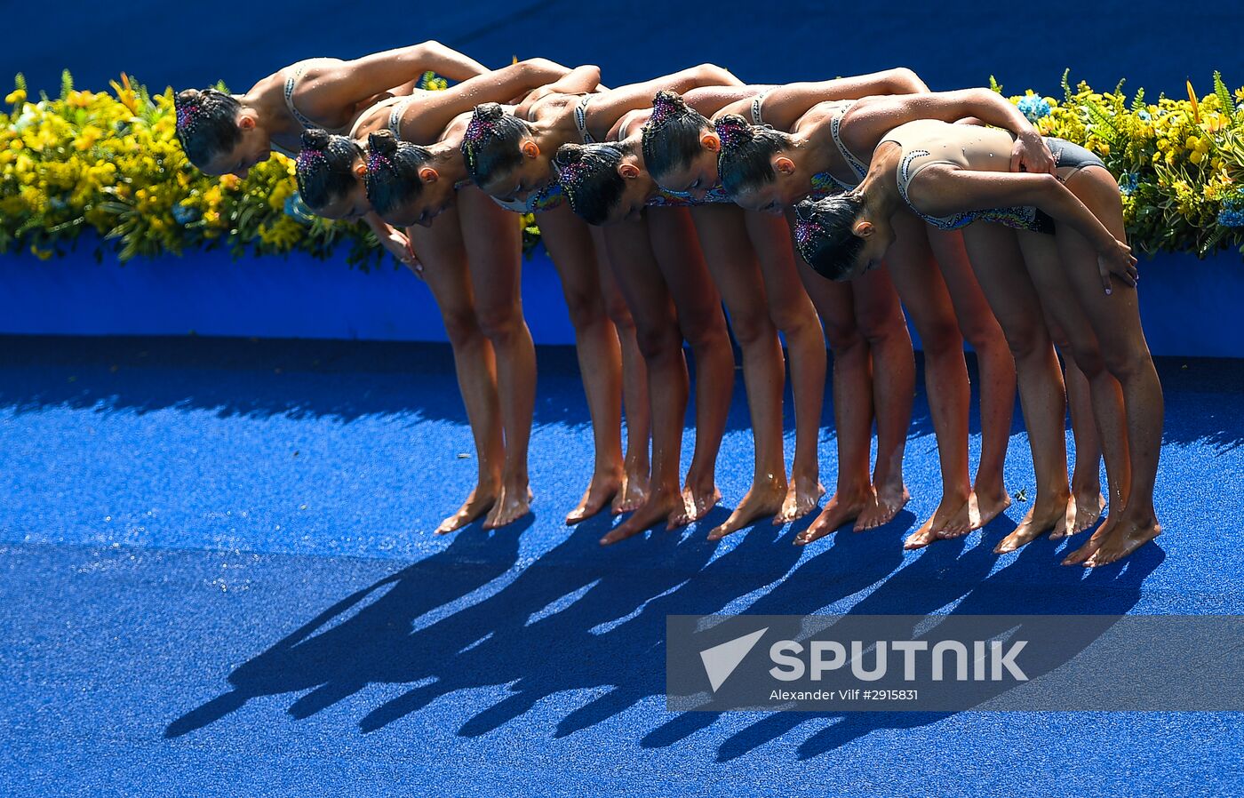 2016 Summer Olympics. Synchronized swimming groups. Technical routine