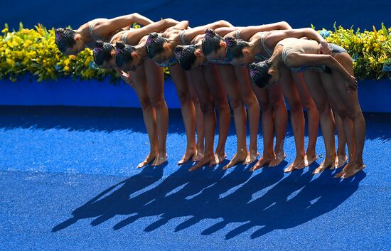 2016 Summer Olympics. Synchronized swimming groups. Technical routine