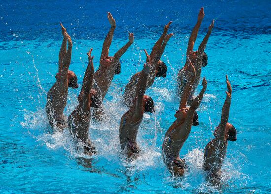 2016 Summer Olympics. Synchronized swimming groups. Technical routine