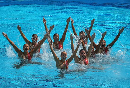 2016 Summer Olympics. Synchronized swimming groups. Technical routine