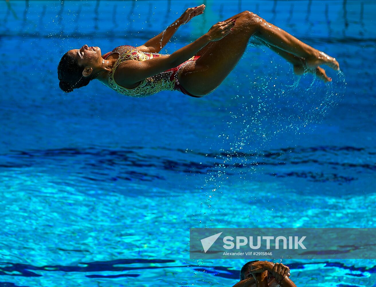 2016 Summer Olympics. Synchronized swimming groups. Technical routine