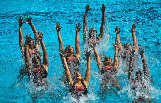 2016 Summer Olympics. Synchronized swimming groups. Technical routine