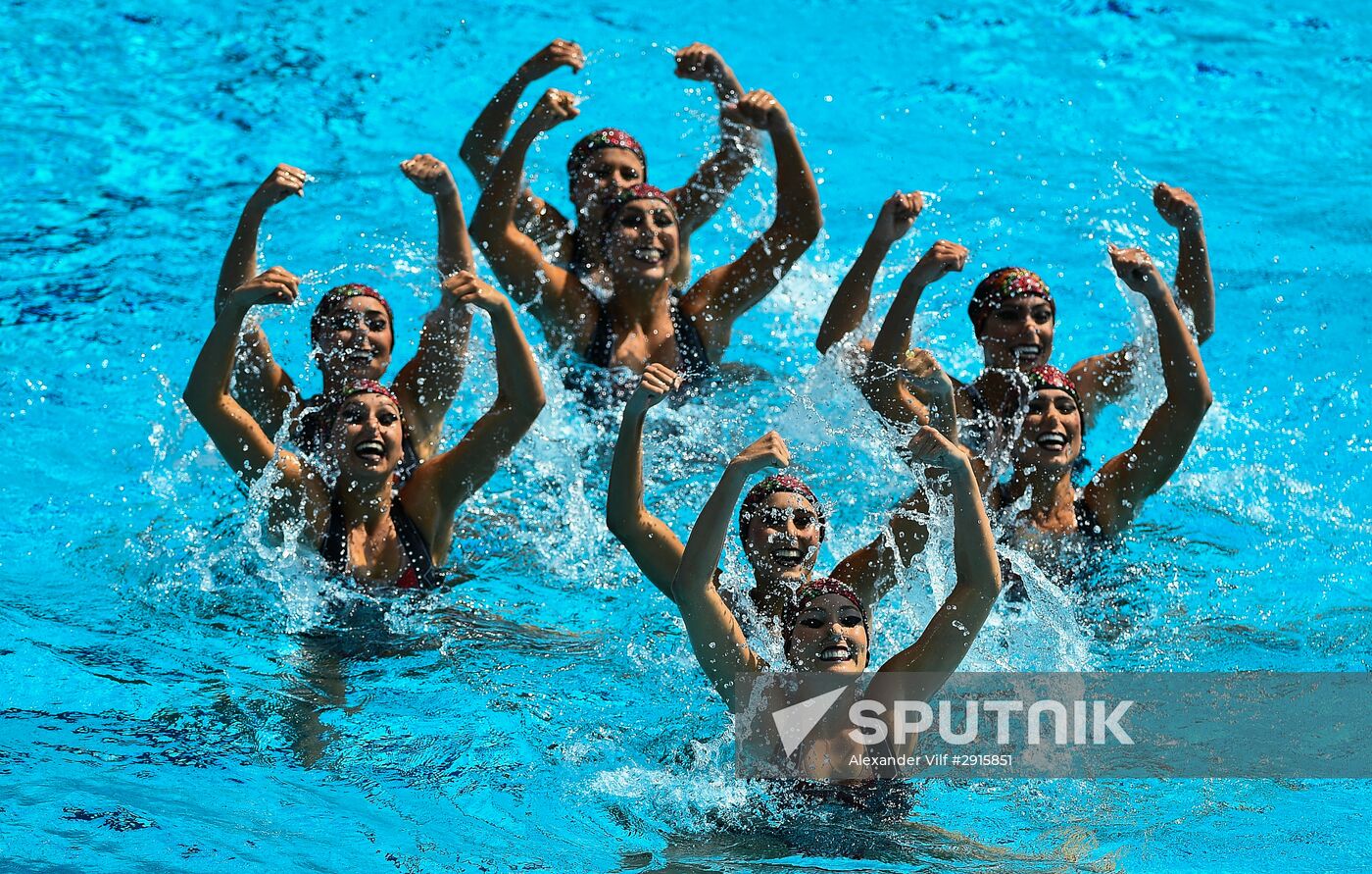 2016 Summer Olympics. Synchronized swimming groups. Technical routine