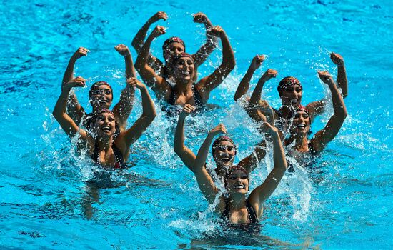 2016 Summer Olympics. Synchronized swimming groups. Technical routine