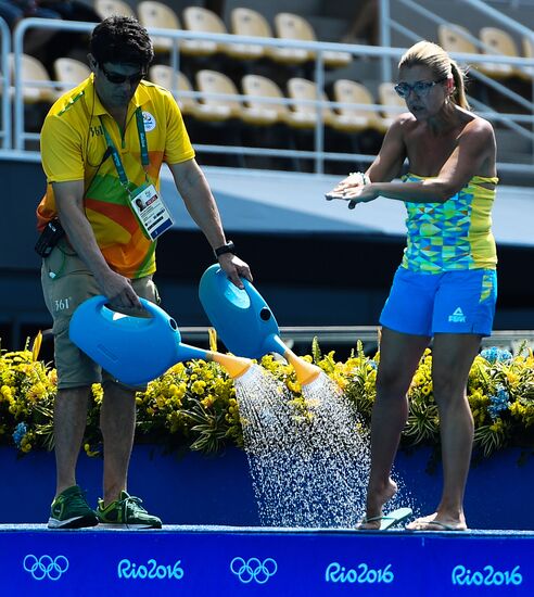 2016 Summer Olympics. Synchronized swimming groups. Technical routine