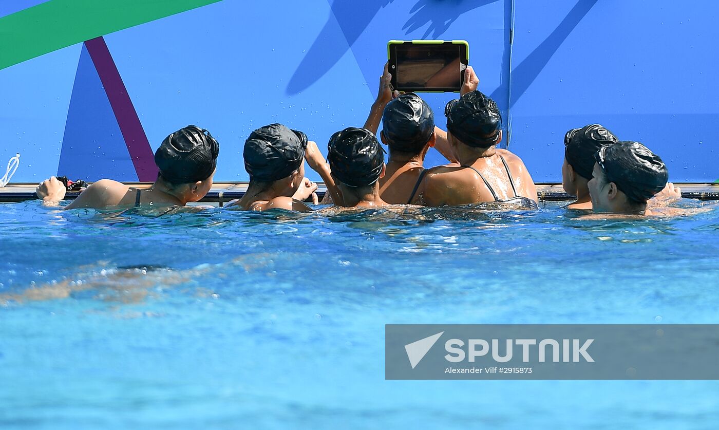 2016 Summer Olympics. Synchronized swimming groups. Technical routine