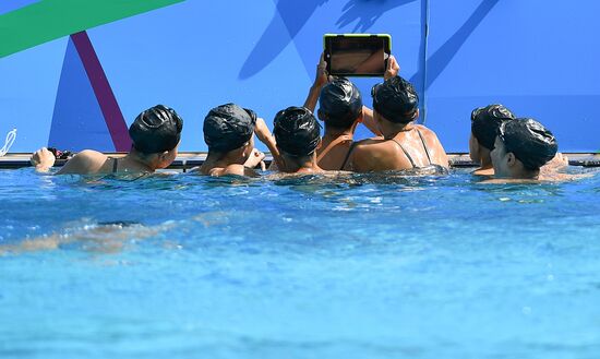 2016 Summer Olympics. Synchronized swimming groups. Technical routine