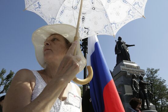Unveiling of Catherine II monument in Simferopol