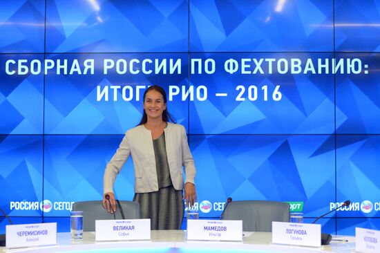News conference on Russian Olympic fencing team performance in Rio