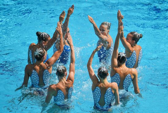 2016 Summer Olympics. Team synchronized swimming. Free routine