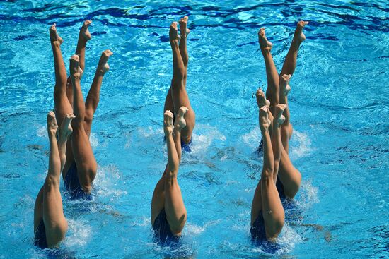 2016 Summer Olympics. Team synchronized swimming. Free routine