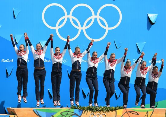 2016 Summer Olympics. Synchronized swimming. Teams free routine