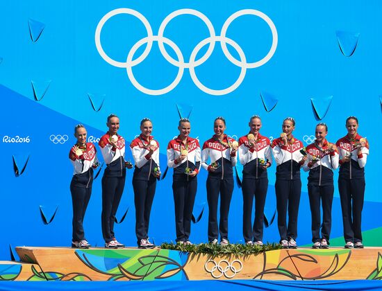 2016 Summer Olympics. Synchronized swimming. Teams free routine