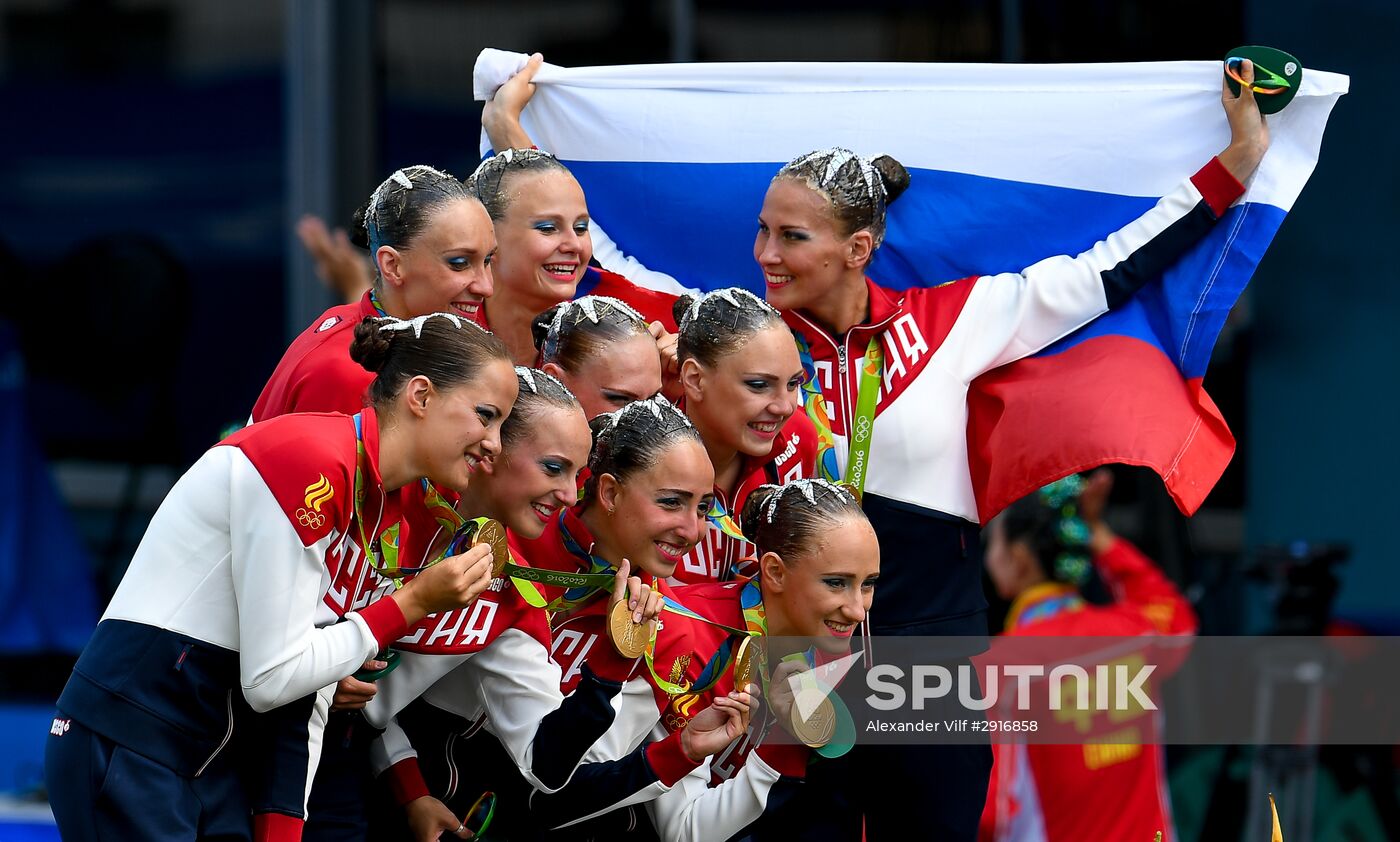 2016 Summer Olympics. Synchronized swimming. Teams free routine