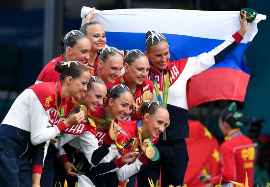 2016 Summer Olympics. Synchronized swimming. Teams free routine