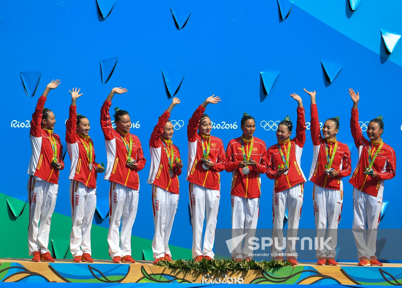 2016 Olympics. Synchronized swimming. Teams. Free routine