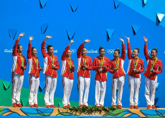 2016 Olympics. Synchronized swimming. Teams. Free routine
