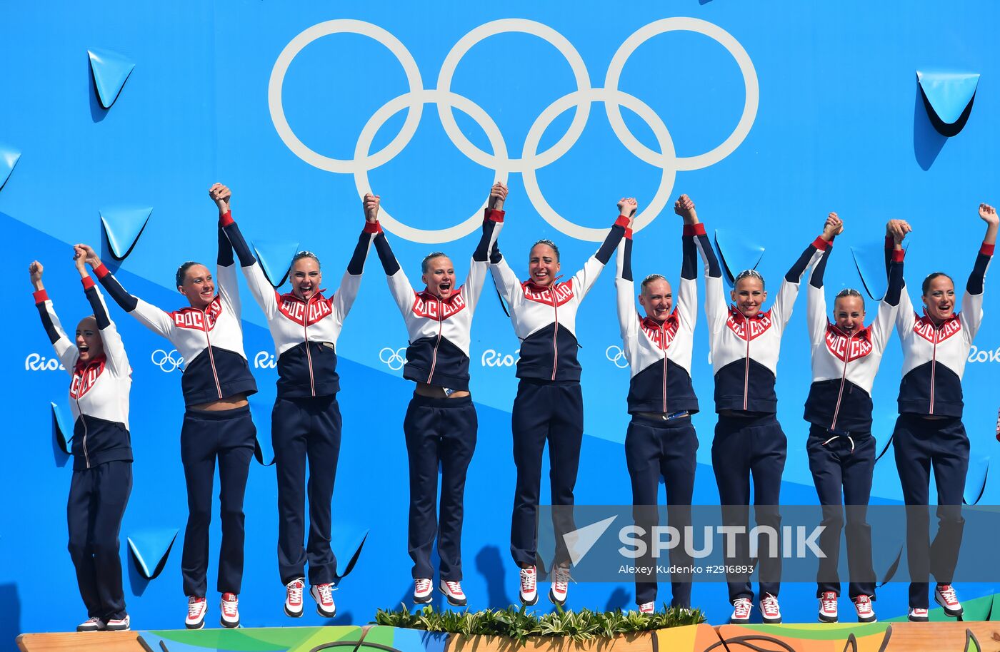 2016 Summer Olympics. Team synchronized swimming. Free routine