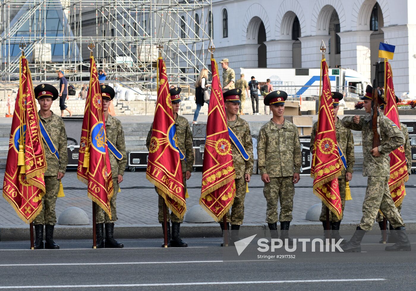 Military parade practice for Ukraine's Independence Day