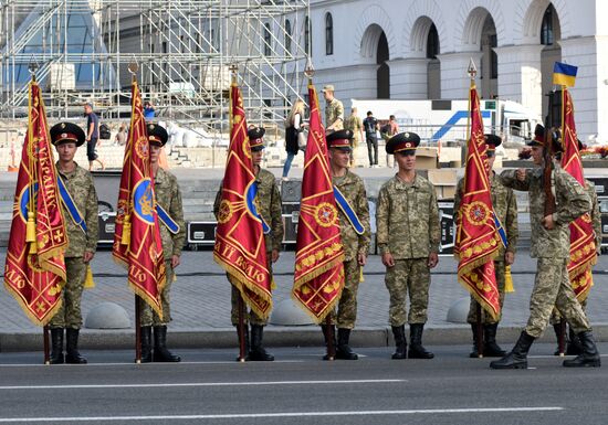 Military parade practice for Ukraine's Independence Day