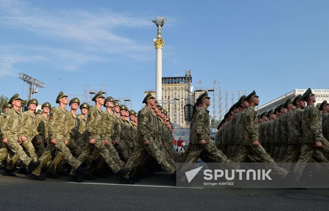 Military parade practice for Ukraine's Independence Day